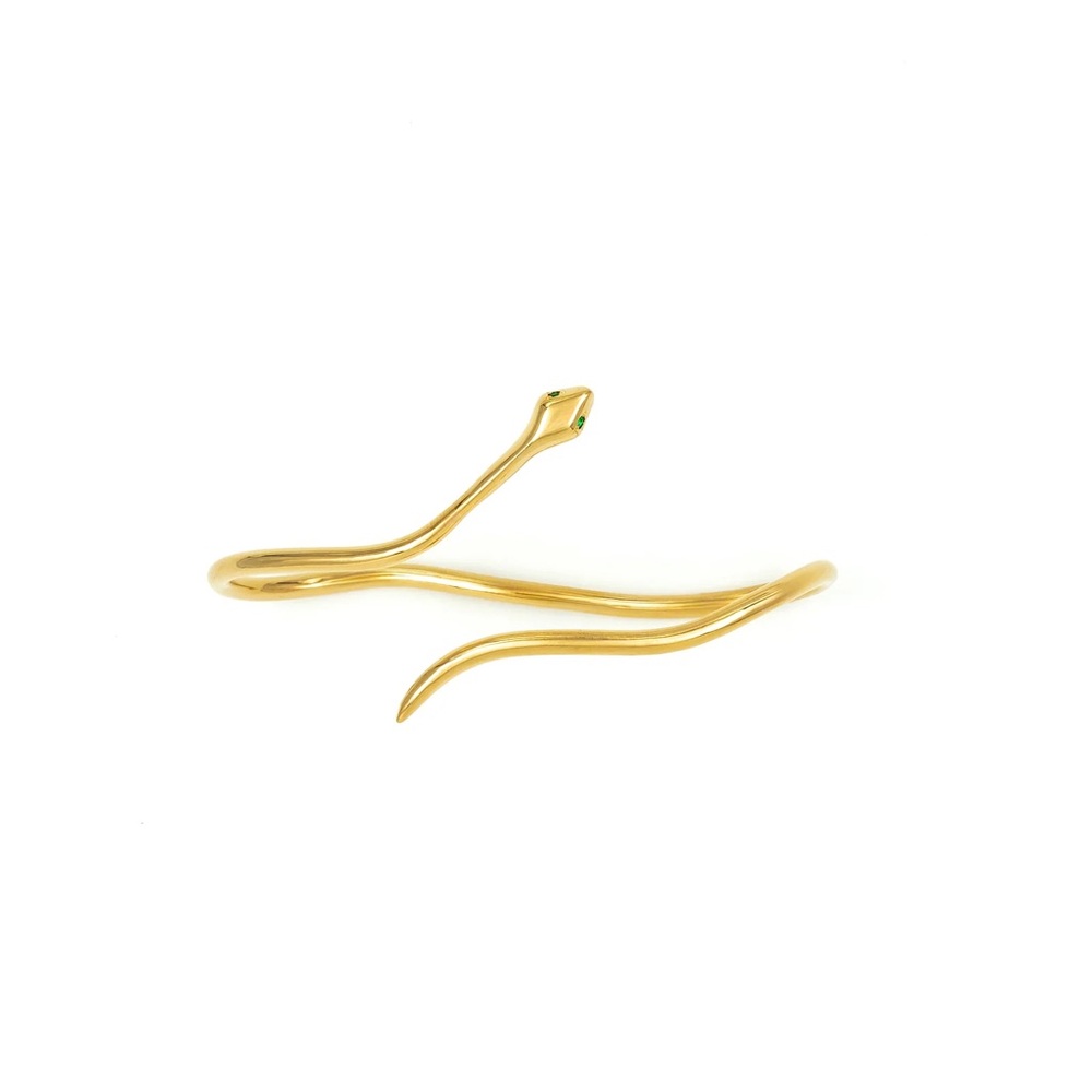 SNAKE GOLD PALM CUFF | De La Rosa